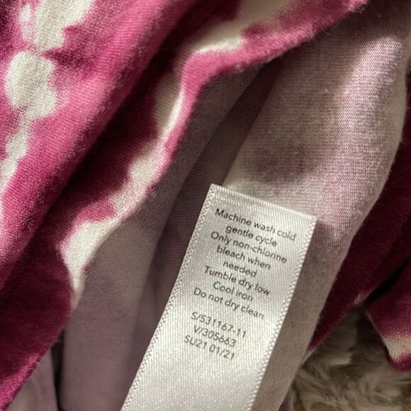 Athleta Santorini Thera Printed Tie Dye Fit Flare Purple Dress ST - Picture 5 of 6